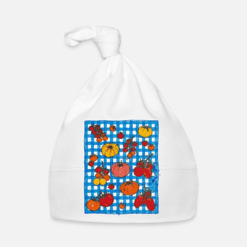 Chemise tomate mignonne, tablier rétro tomate mignon Bonnet bio Bébé