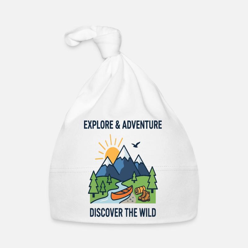 Explore Adventure Discover The Wild Canoe Organic Baby Cap