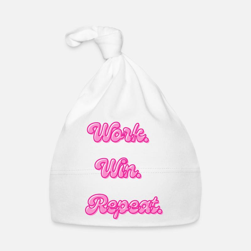Work Win Repeat | Motivationsspruch Baby Bio-Mütze