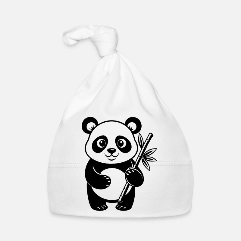 Panda mit Bambus Baby Bio-Mütze