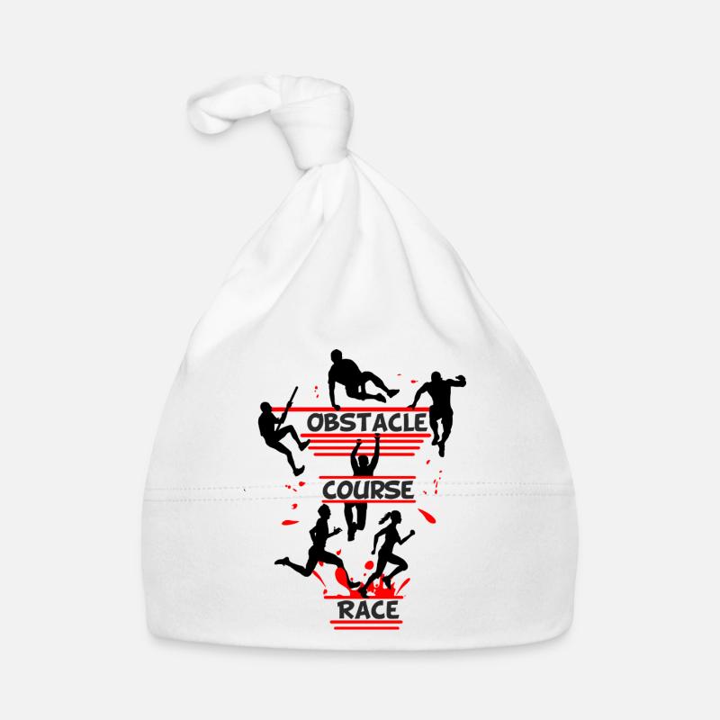 Obstacle Course Race – Full Action Silhouette Organic Baby Cap