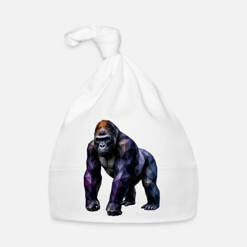Gorilla Polygon – Farbige Geometrie Baby Bio-Mütze