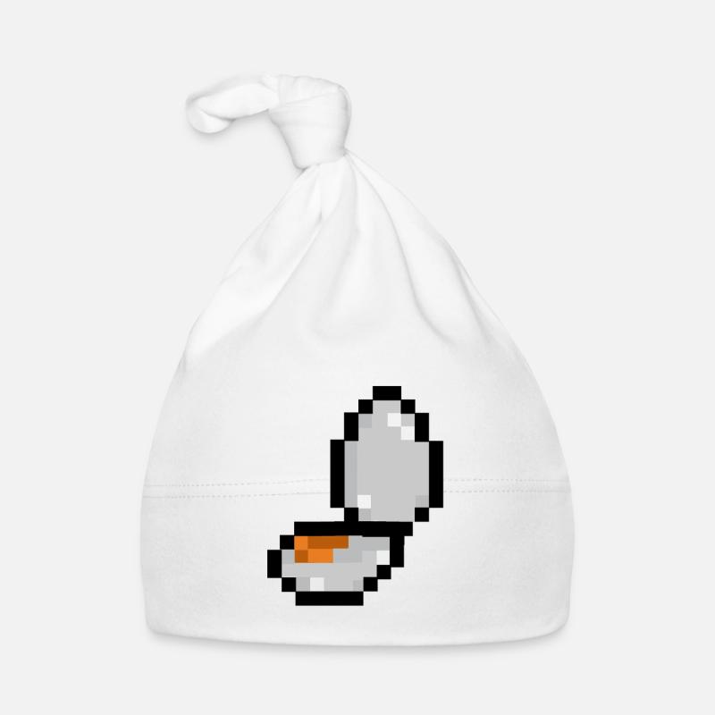 Pixel-Ei - Baby Bio-Mütze - Weiß