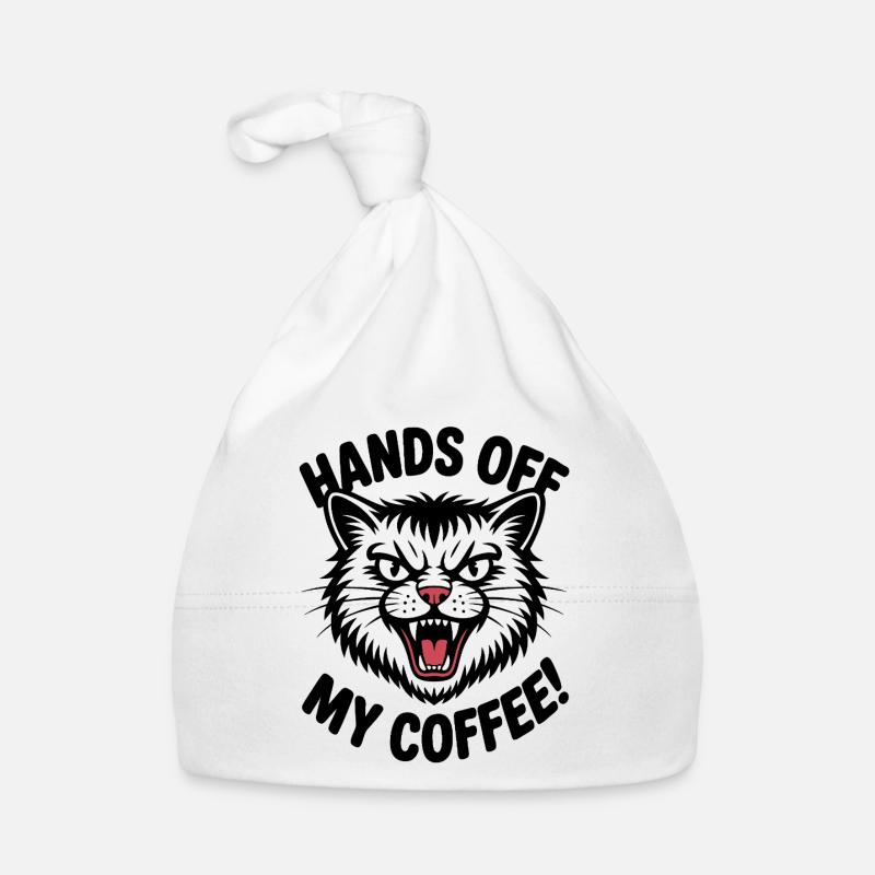 Away from my coffee angry cat Organic Baby Cap