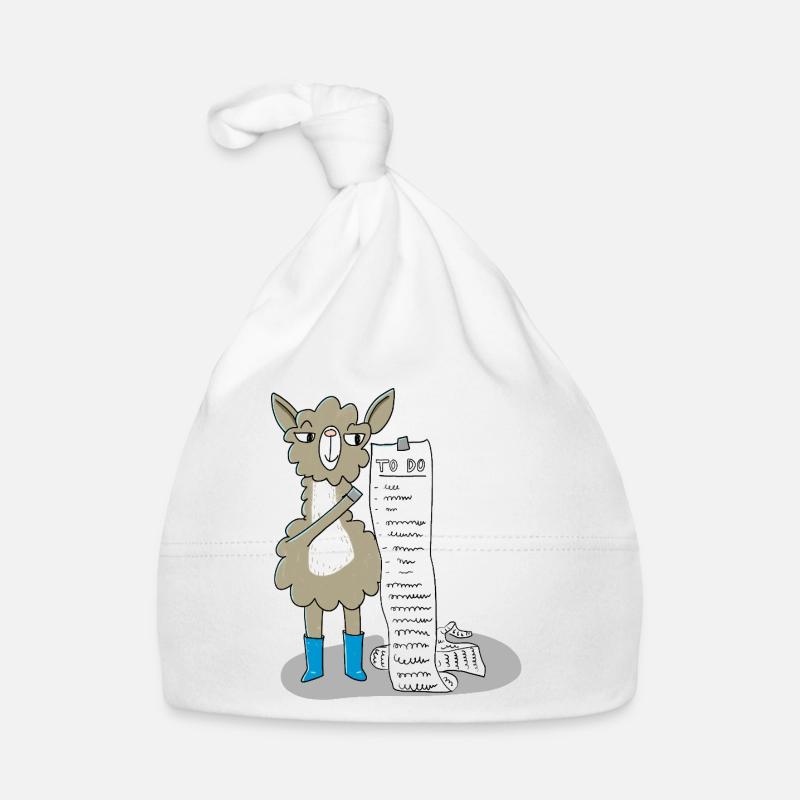 Lama mit ToDo-Liste Baby Bio-Mütze