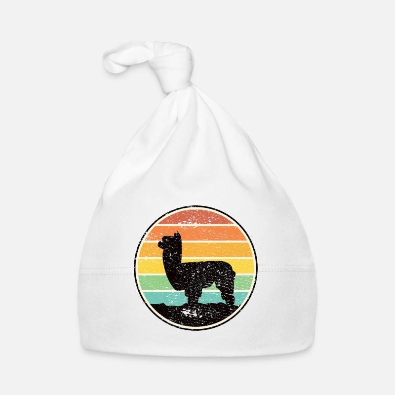 Alpaca silhouette before sunset Organic Baby Cap