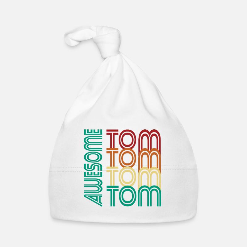 TOM Awesome first name T-shirt personalized gift tom Organic Baby Cap