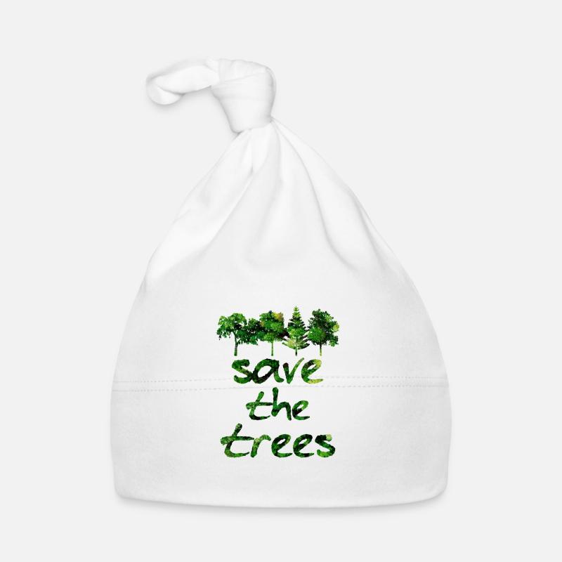 Save the Trees Forest green Nature Saying Summer Organic Baby Cap