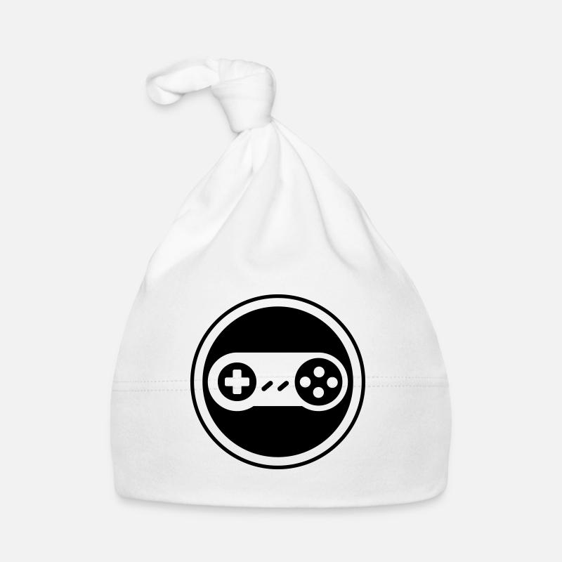Icône de manette de jeu Gamer - Bonnet bio Bébé - blanc