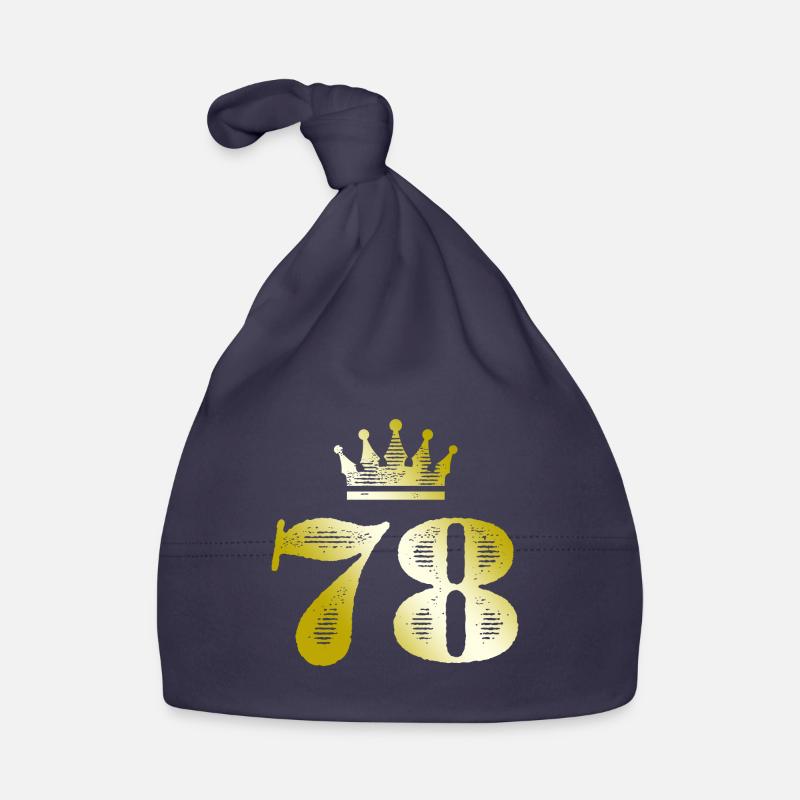 78 Number Crown Gold Organic Baby Cap