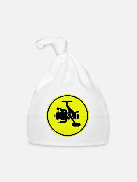 Fishing reel symbol icon - Organic Baby Cap - white - Front