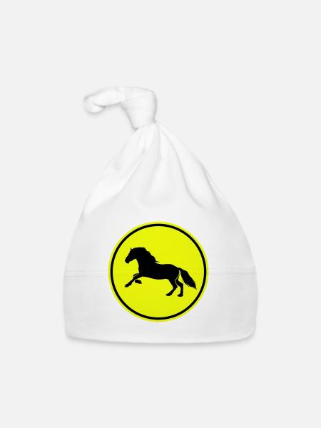 Icône Cheval Cheval - Bonnet bio Bébé - blanc - Devant