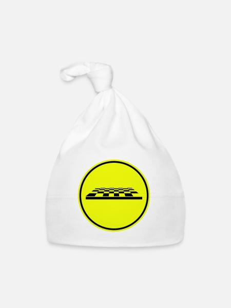 Symbole d’échiquier - Bonnet bio Bébé - blanc - Devant