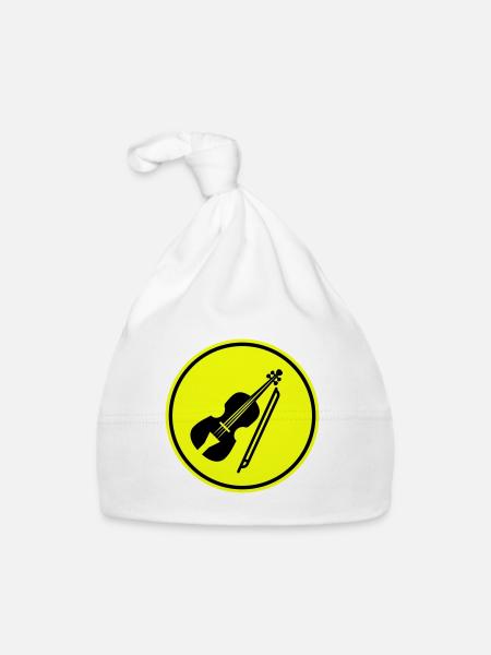 Violin Icon symbol - Organic Baby Cap - white - Front
