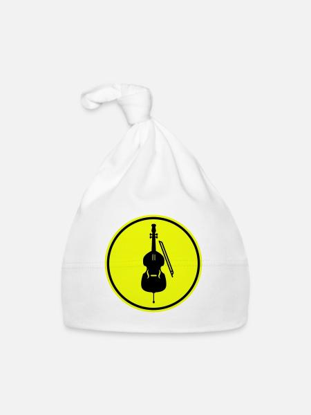 Icône de violon - Bonnet bio Bébé - blanc - Devant