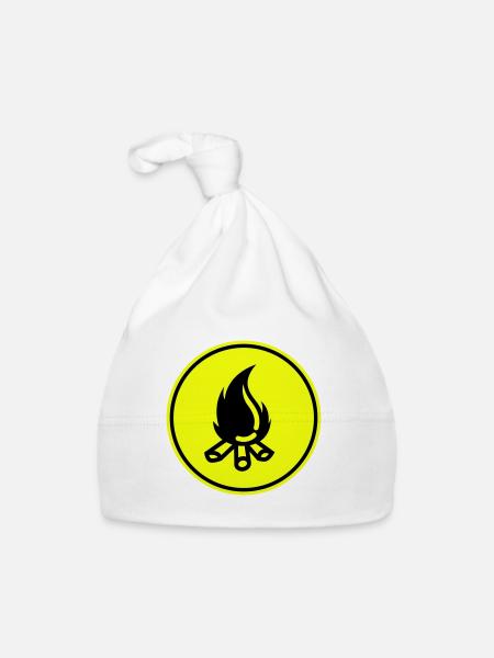 Symbole du feu de camp - Bonnet bio Bébé - blanc - Devant