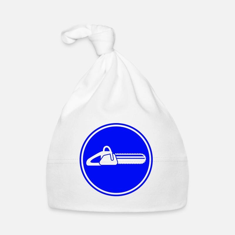 Icône d’icône de tronçonneuse - Bonnet bio Bébé - blanc