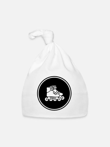 Inline skates symbol - Organic Baby Cap - white - Front