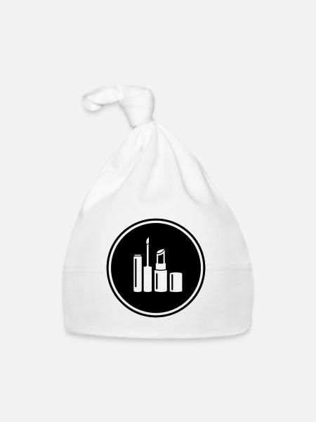 Make Up Cosmetics Icon - Organic Baby Cap - white - Front