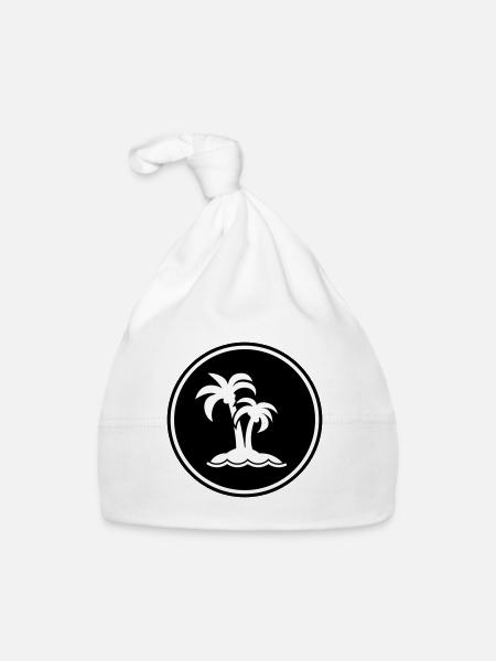 palm island symbol - Organic Baby Cap - white - Front