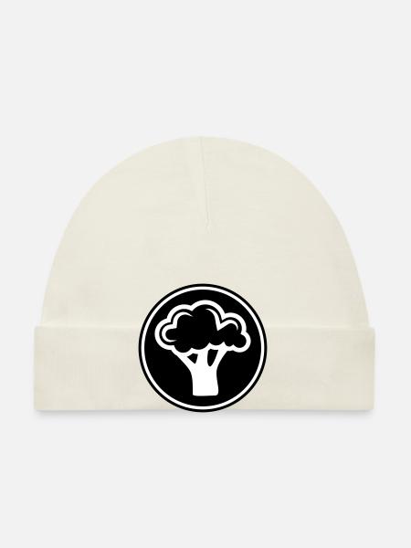 Broccoli Vegetables - Organic Baby Cap - white - Front