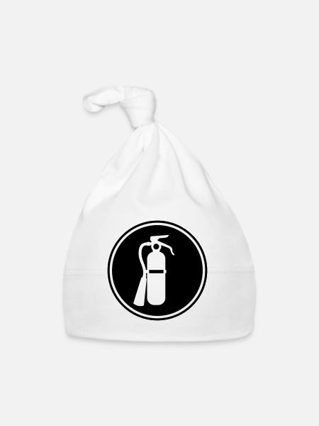 Icône extincteur - Bonnet bio Bébé - blanc - Devant