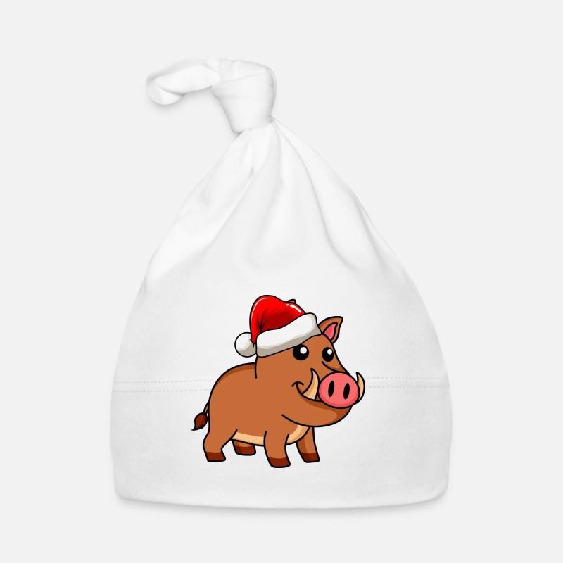 Wildschwein Comic Weihnachten Baby Bio-Mütze