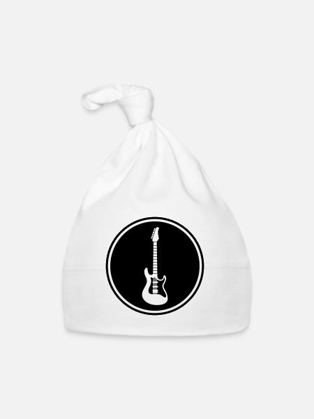 Symbole de guitare - Bonnet bio Bébé - blanc - Devant