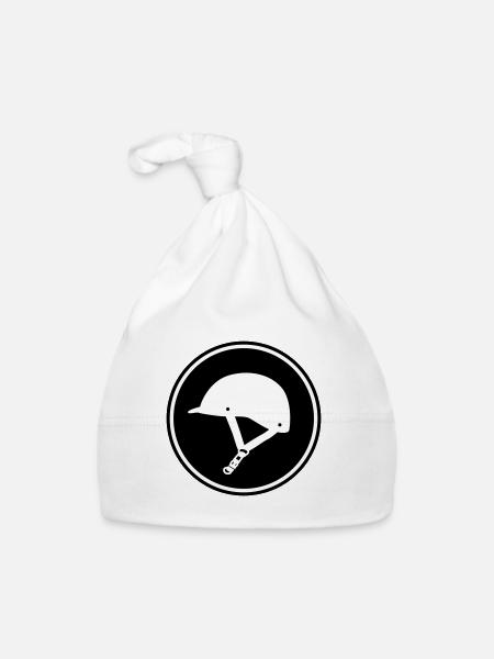 Icône de chapeau d'équitation - Bonnet bio Bébé - blanc - Devant