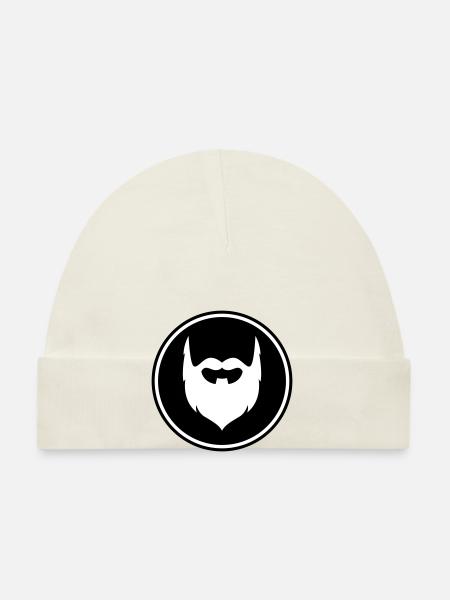 Symbole de barbe - Bonnet bio Bébé - blanc - Devant