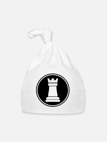 chess piece rook - Organic Baby Cap - white - Front