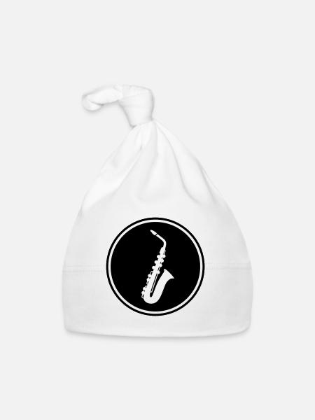 Trompete Symbol - Baby Bio-Mütze - Weiß - Vorne