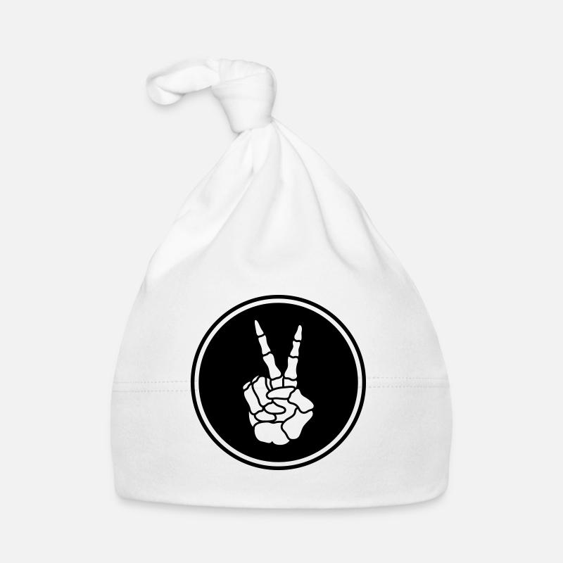 Hand Peace Skeleton Organic Baby Cap
