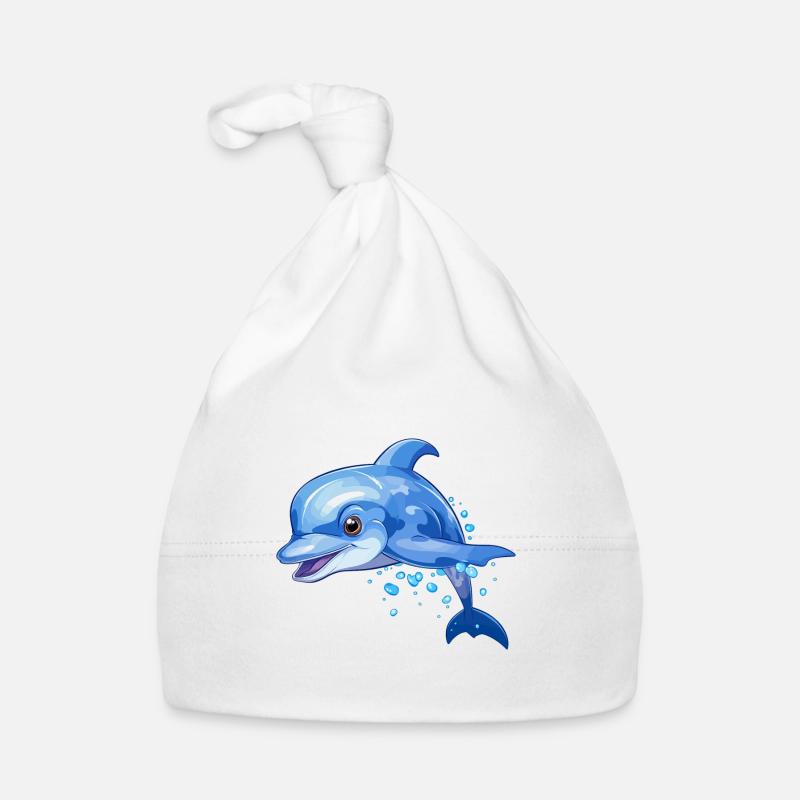 Cute dolphin design Organic Baby Cap
