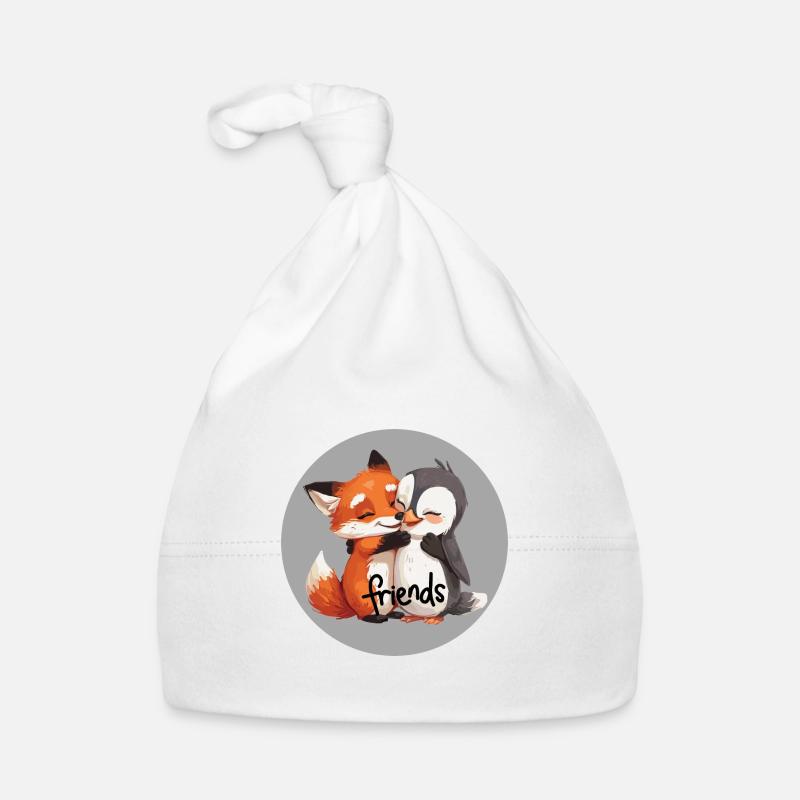 Amitié Penguin Fox - Bonnet bio Bébé - blanc