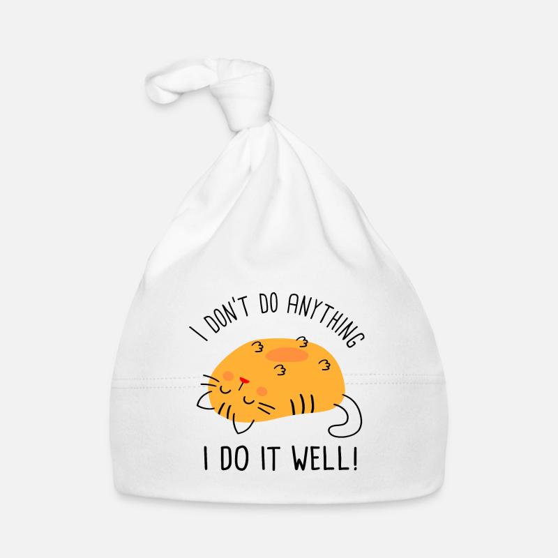 Humour drôle chat je fais rien Bonnet bio Bébé