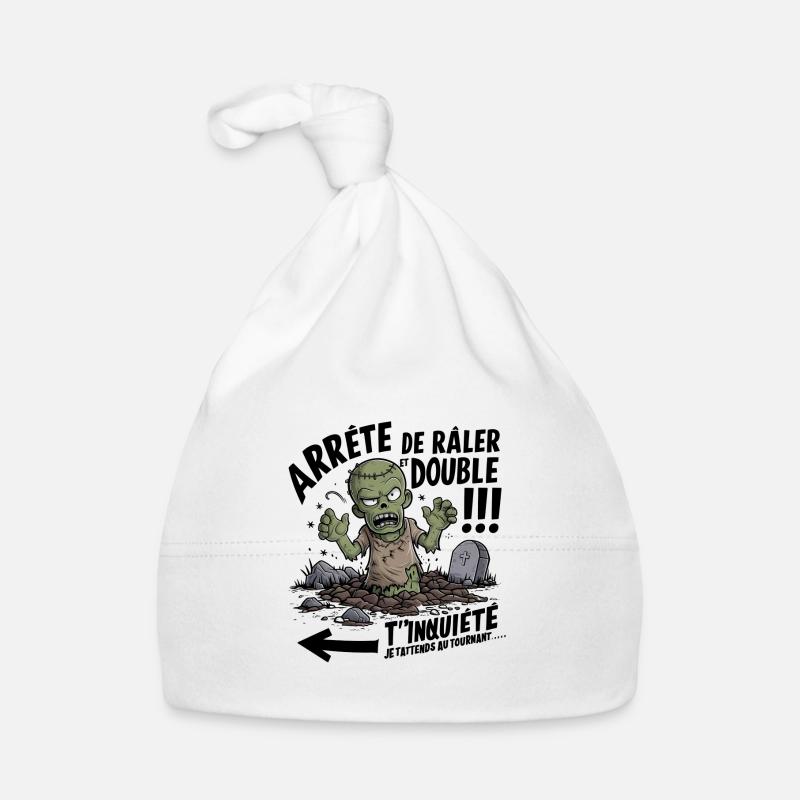 Arrête De Râler, Double ! - Bonnet bio Bébé - blanc