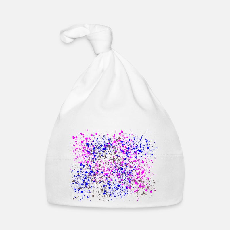 Éclaboussures de couleur - éclaboussures colorées - confettis - Bonnet bio Bébé - blanc