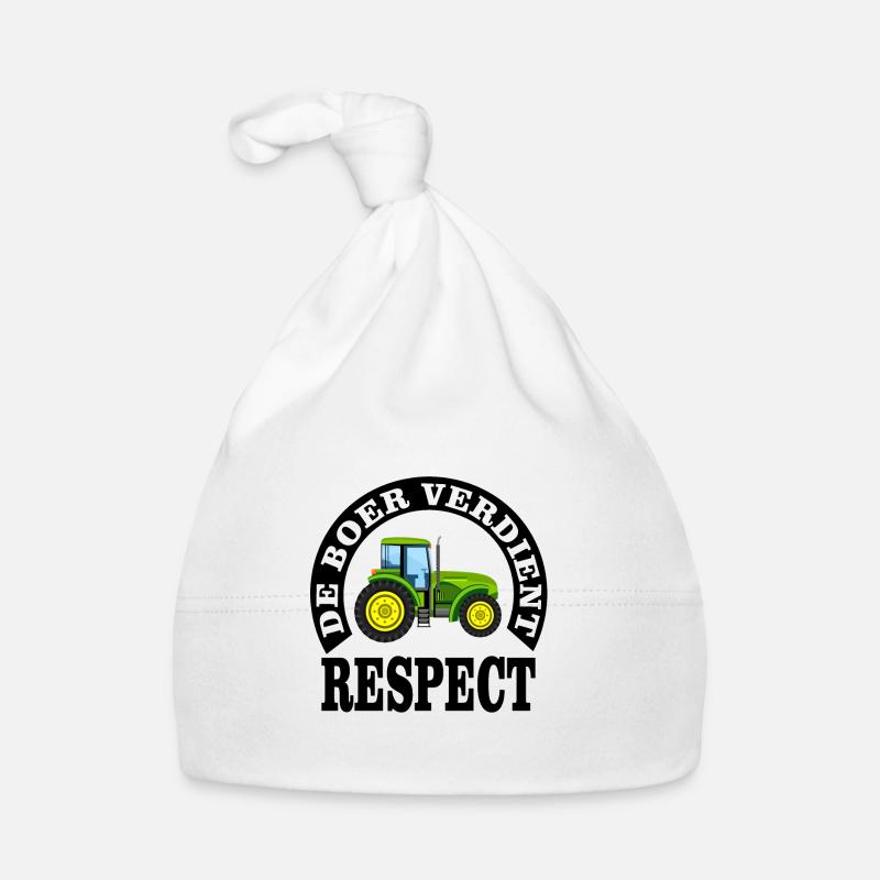 Les agriculteurs méritent le respect - Bonnet bio Bébé - blanc