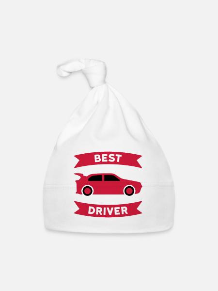 Meilleur pilote de voiture de sport (voiture de sport, bannière) - Bonnet bio Bébé - blanc - Devant