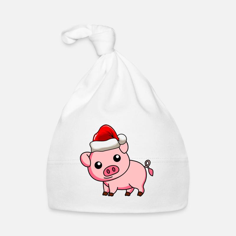 Pig Comic Christmas Bonnet bio Bébé