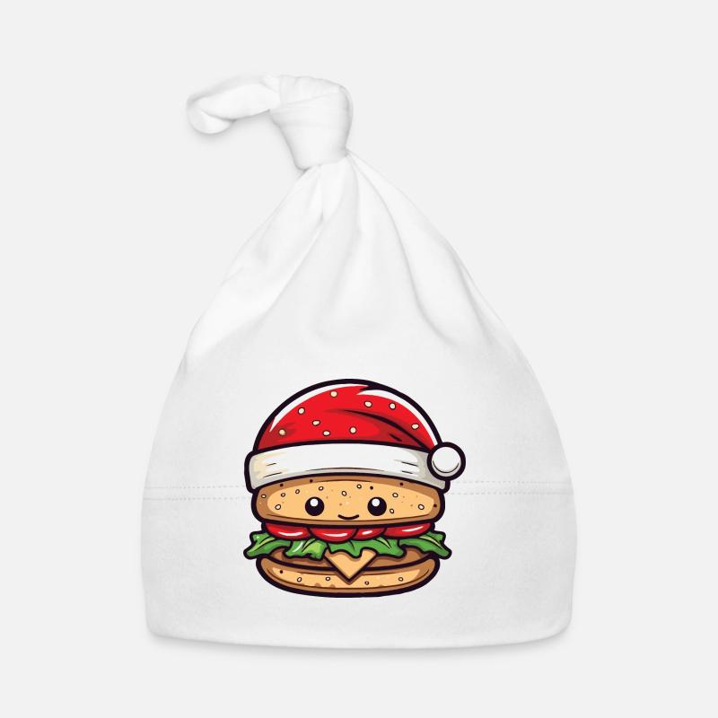 Burger Christmas Comic - Organic Baby Cap - white