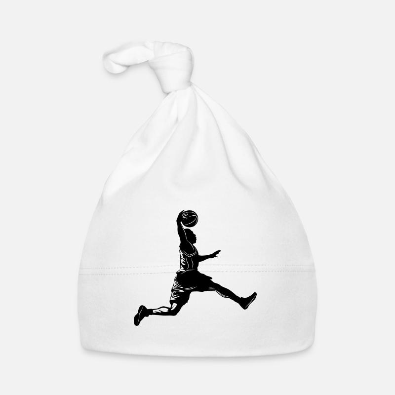 Silhouette de basket-ball - Bonnet bio Bébé - blanc