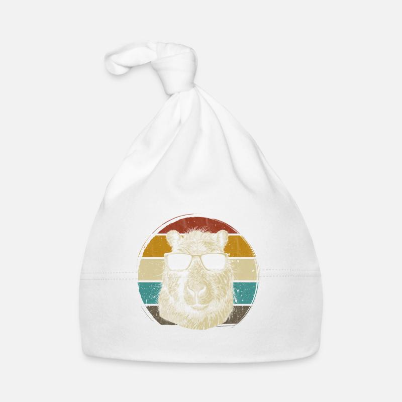 Capybara capybara retro rodent animal funny Organic Baby Cap