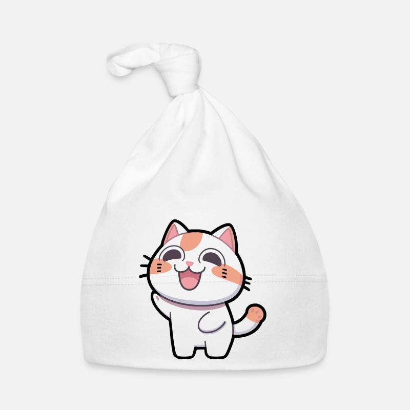 Chat heureux Bonnet bio Bébé