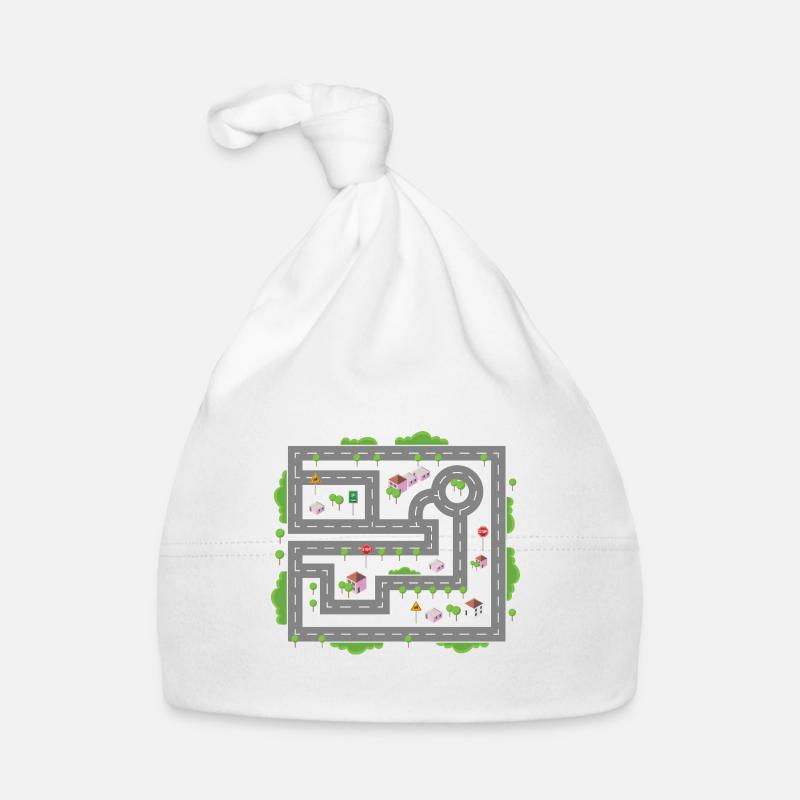 Jouez des voitures sur papa dos papa massage - Bonnet bio Bébé - blanc