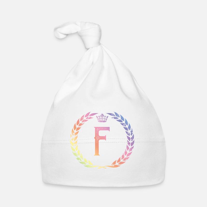F Buchstabe Kranz Baby Bio-Mütze