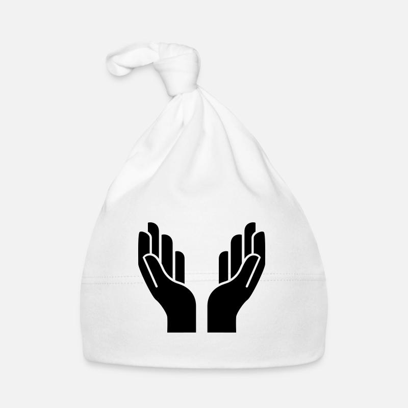 Icône d’icône de mains - Bonnet bio Bébé - blanc