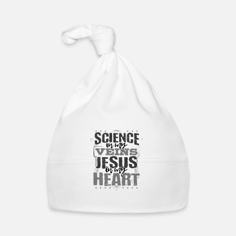 Scientist Gift Science is in My Veins Jesus is in Organic Baby Cap
