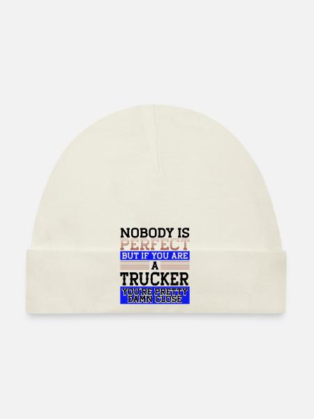 Trucker Gift Nobody Perfect Trucker Damn Close - Bonnet bio Bébé - blanc - Devant